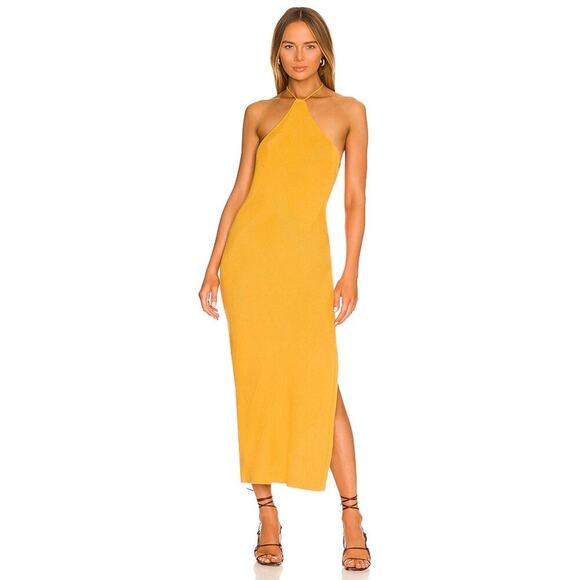 Free People Dresses & Skirts - Free People Kristy Sweater Midi Dress Fade Yellow Size M